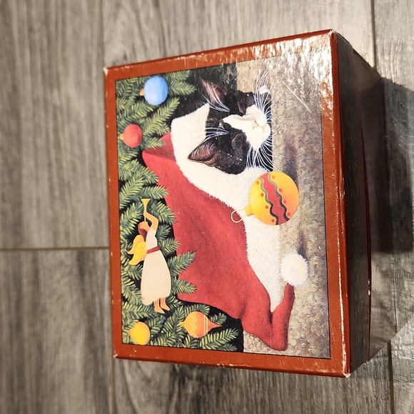 NWOT 1999 Lang and Wise Christmas Cat Collector Coffee/Tea Mug w/box - Picture 1 of 7